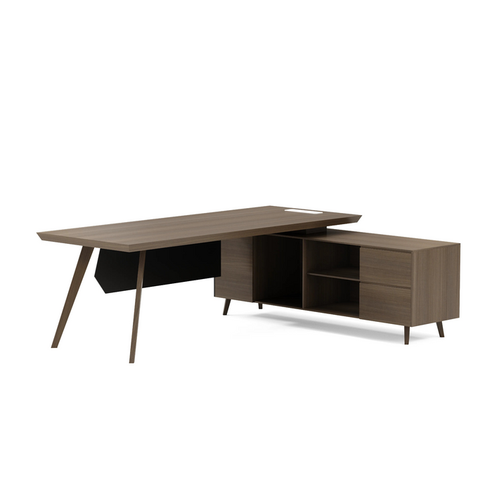 Pacific 87" L-shaped Executive Desk | AF Essence Mooreen WX-E1505