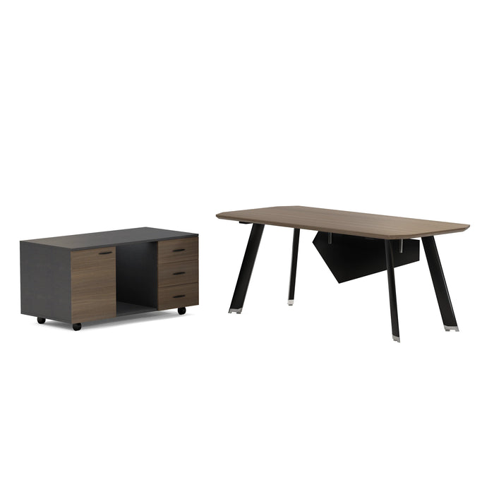 Bentley 79" Rectangular Executive Desk with Storage Cabinets | AF Essence Tribeca WX-NW002