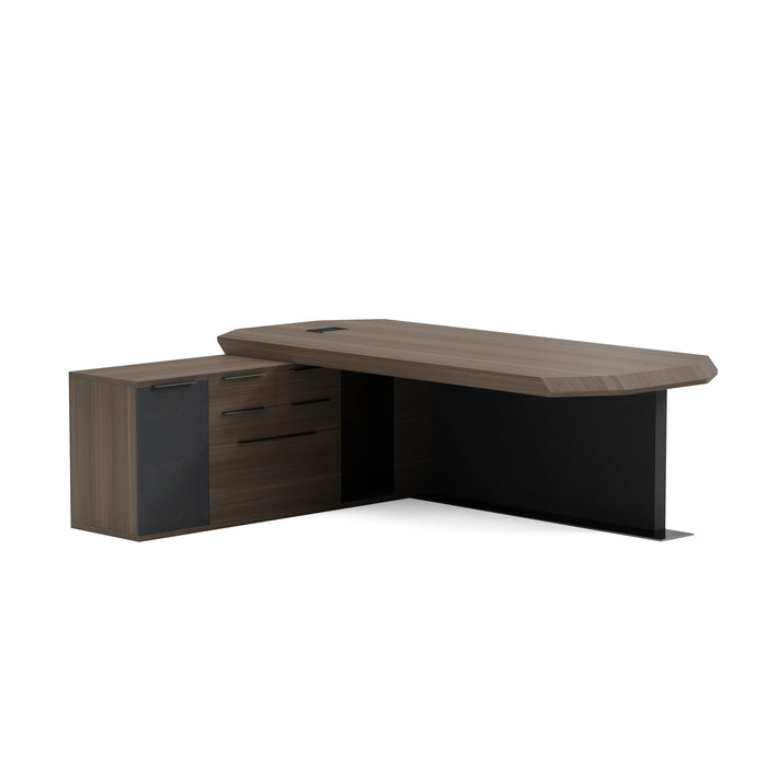 Khloe 95" L-shaped Executive Desk | AF Essence Firewood WX-P3502