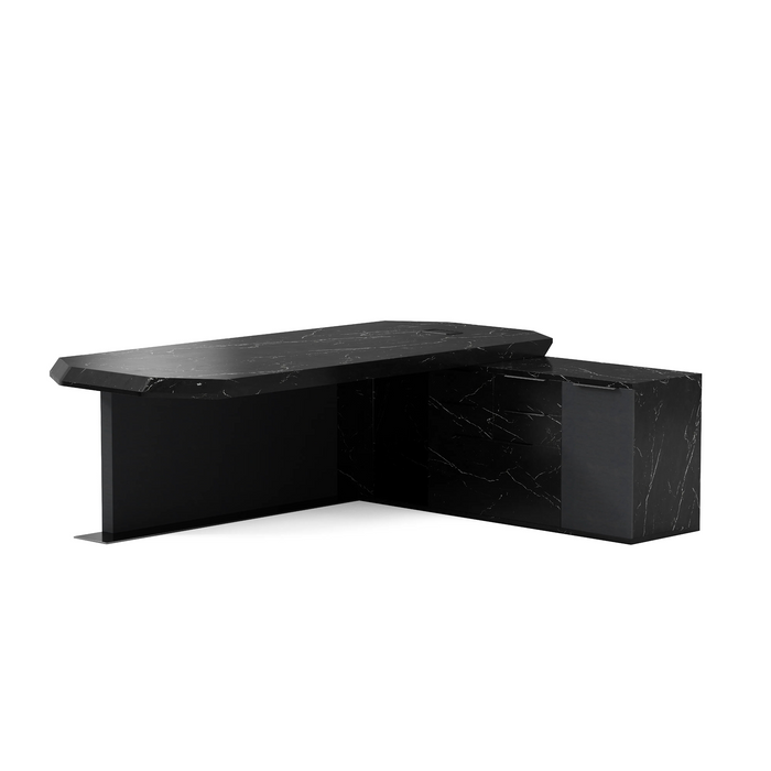 Khloe 95" L-shaped Executive Desk | AF Essence Firewood WX-P3502