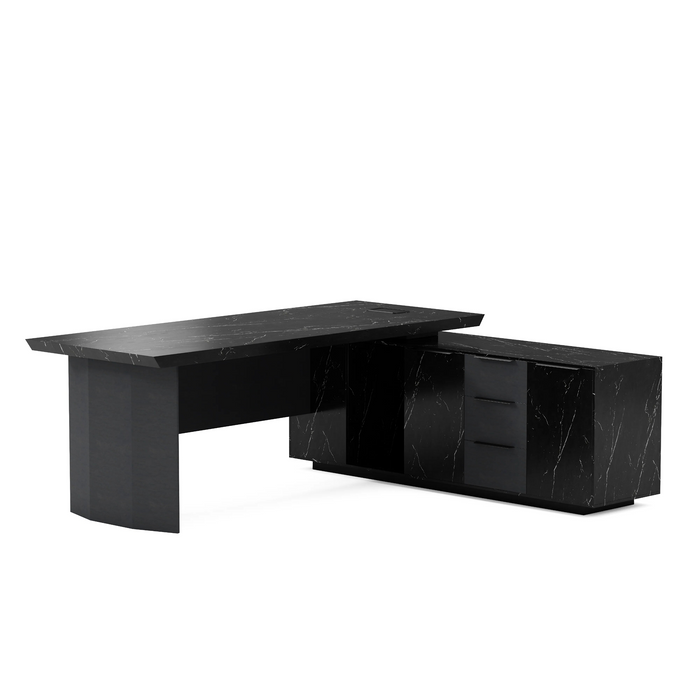 Parker 78" L-shaped Executive Desk | AF Essence Firewood WX-P3507