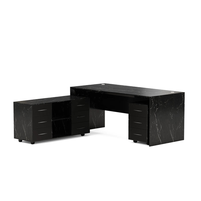 Neptune 63-71" Rectangular Executive Desk with Mobile Return | AF Essence Mooreen WX-E1508