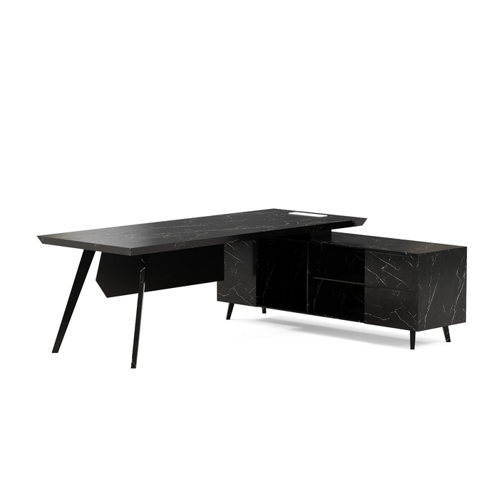 Pacific 87" L-shaped Executive Desk | AF Essence Mooreen WX-E1505