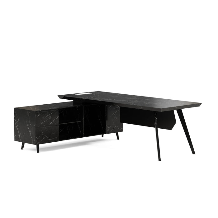 Pacific 87" L-shaped Executive Desk | AF Essence Mooreen WX-E1505