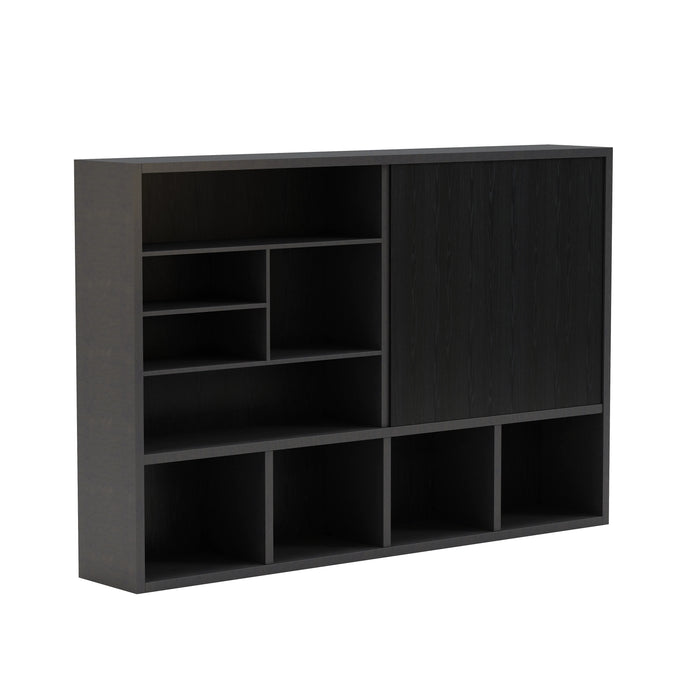 Arcadia Sleek Oak Beige Home and Professional Bookshelf Library Wall Shelving Storage Unit with Cabinets and Drawers