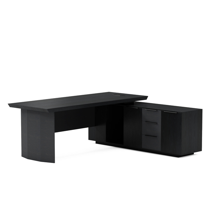 Parker 78" L-shaped Executive Desk | AF Essence Firewood WX-P3507