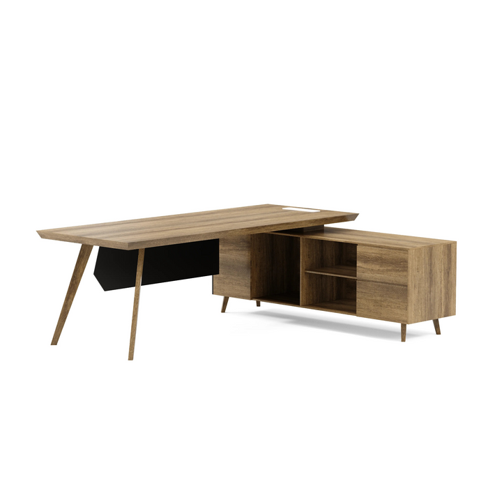 Pacific 87" L-shaped Executive Desk | AF Essence Mooreen WX-E1505