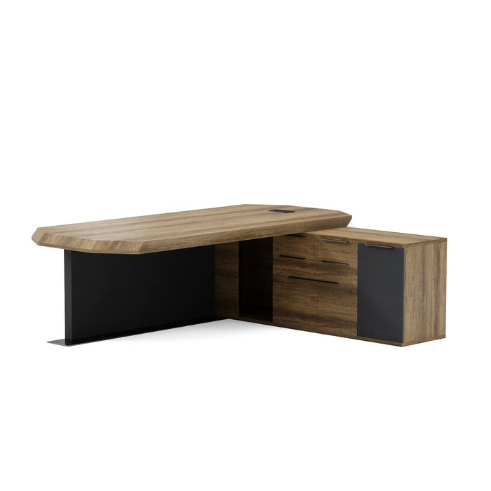 Khloe 95" L-shaped Executive Desk | AF Essence Firewood WX-P3502