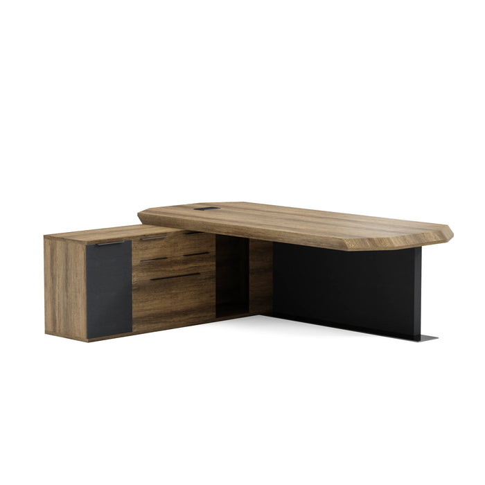 Khloe 95" L-shaped Executive Desk | AF Essence Firewood WX-P3502