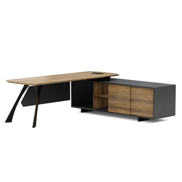 Nikolai 87" L-shaped Executive Desk | AF Essence Tribeca WX-N2805