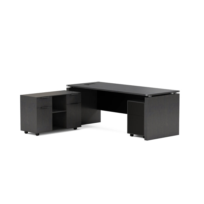 Escritorio ejecutivo rectangular Angel de 79" con gabinetes de almacenamiento | AF Essence Carnegie WX-M2506