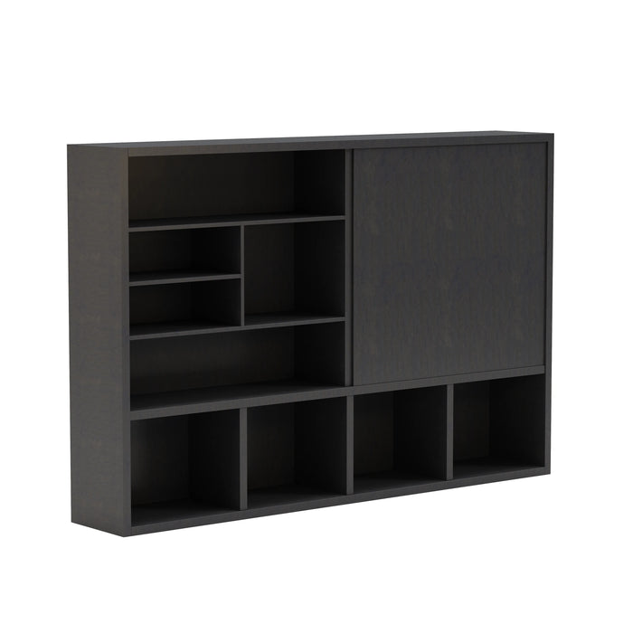 Arcadia Sleek Oak Beige Home and Professional Bookshelf Library Wall Shelving Storage Unit with Cabinets and Drawers