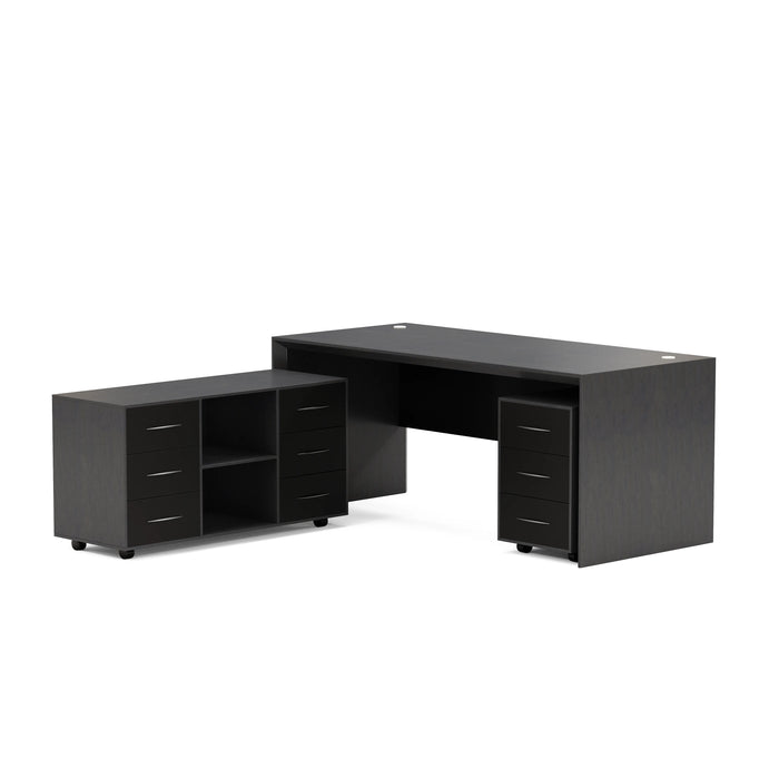 Neptune 63-71" Rectangular Executive Desk with Mobile Return | AF Essence Mooreen WX-E1508