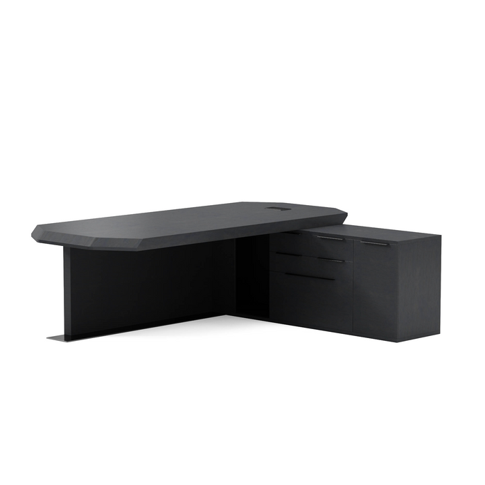 Khloe 95" L-shaped Executive Desk | AF Essence Firewood WX-P3502