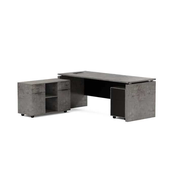 Escritorio ejecutivo rectangular Angel de 79" con gabinetes de almacenamiento | AF Essence Carnegie WX-M2506