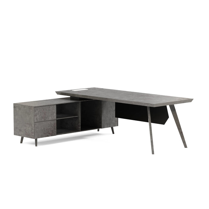 Pacific 87" L-shaped Executive Desk | AF Essence Mooreen WX-E1505