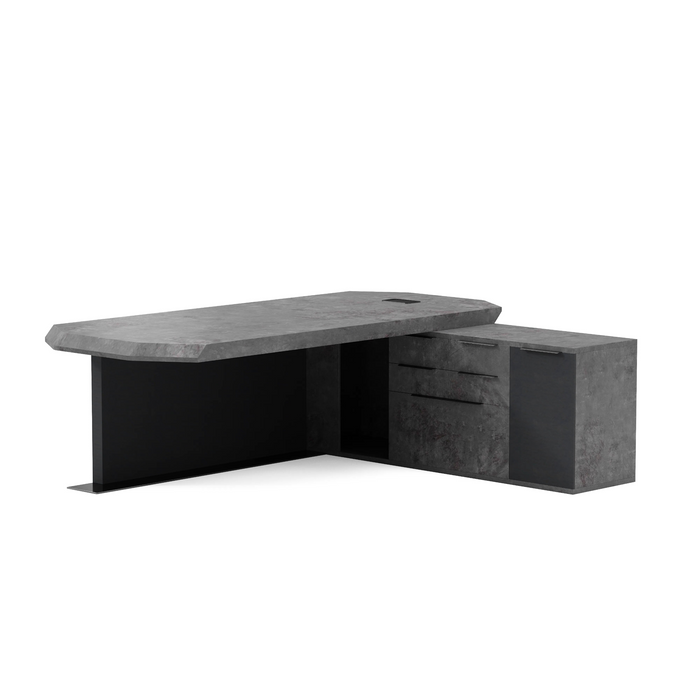 Khloe 95" L-shaped Executive Desk | AF Essence Firewood WX-P3502