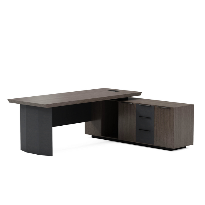 Parker 78" L-shaped Executive Desk | AF Essence Firewood WX-P3507