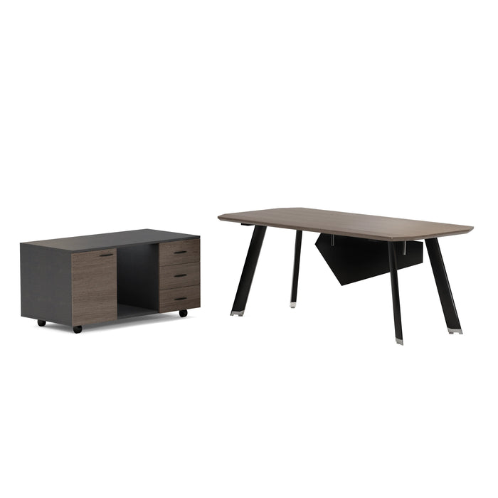 Bentley 79" Rectangular Executive Desk with Storage Cabinets | AF Essence Tribeca WX-NW002