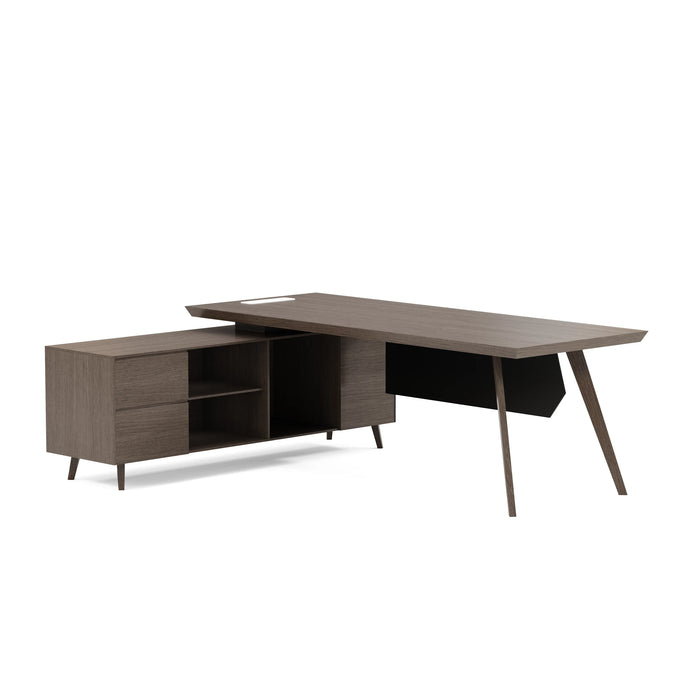 Pacific 87" L-shaped Executive Desk | AF Essence Mooreen WX-E1505