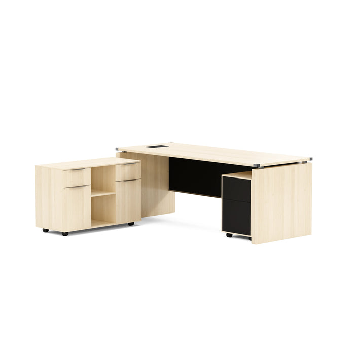 Escritorio ejecutivo rectangular Angel de 79" con gabinetes de almacenamiento | AF Essence Carnegie WX-M2506