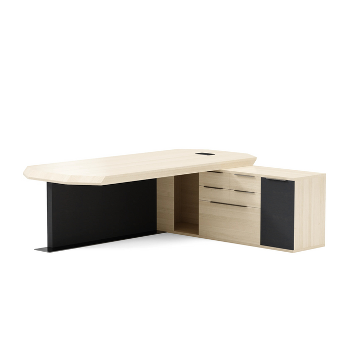 Khloe 95" L-shaped Executive Desk | AF Essence Firewood WX-P3502