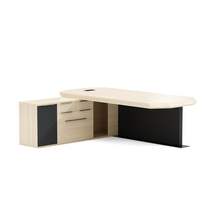 Khloe 95" L-shaped Executive Desk | AF Essence Firewood WX-P3502