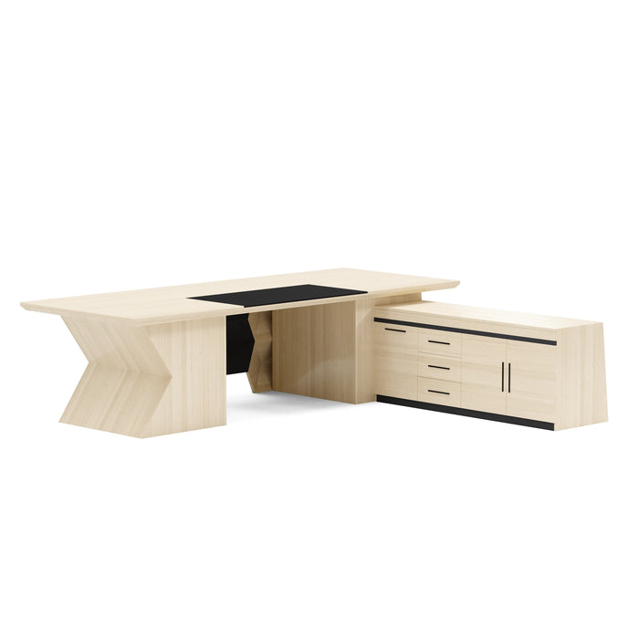 Pariah 110-126" L-shaped Executive Desk | AF Essence Firewood WX-P3501