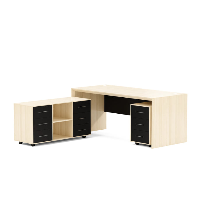 Neptune 63-71" Rectangular Executive Desk with Mobile Return | AF Essence Mooreen WX-E1508