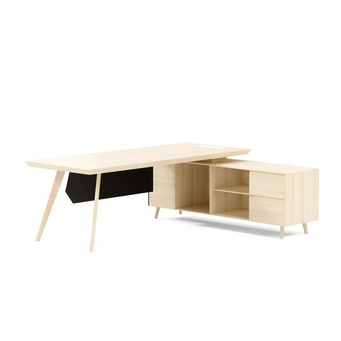 Pacific 87" L-shaped Executive Desk | AF Essence Mooreen WX-E1505