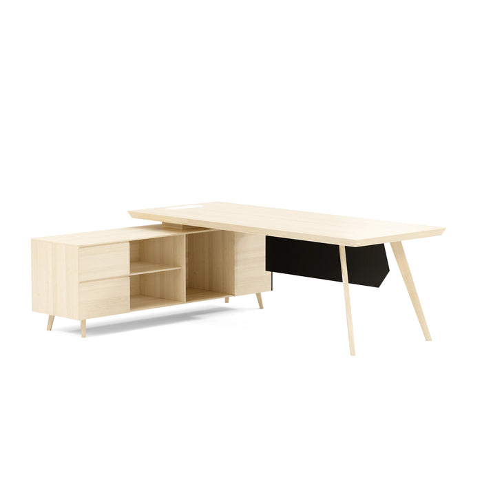 Pacific 87" L-shaped Executive Desk | AF Essence Mooreen WX-E1505