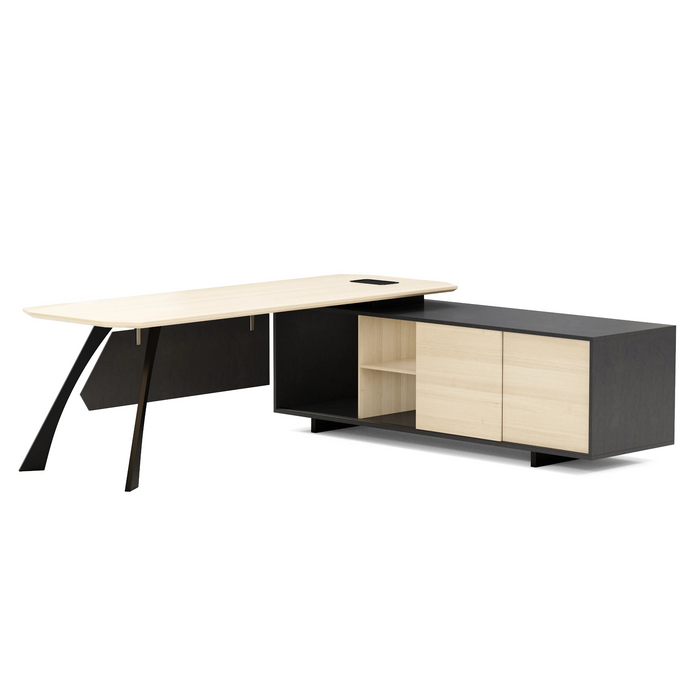 Nikolai 87" L-shaped Executive Desk | AF Essence Tribeca WX-N2805