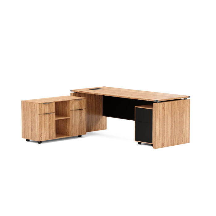 Escritorio ejecutivo rectangular Angel de 79" con gabinetes de almacenamiento | AF Essence Carnegie WX-M2506