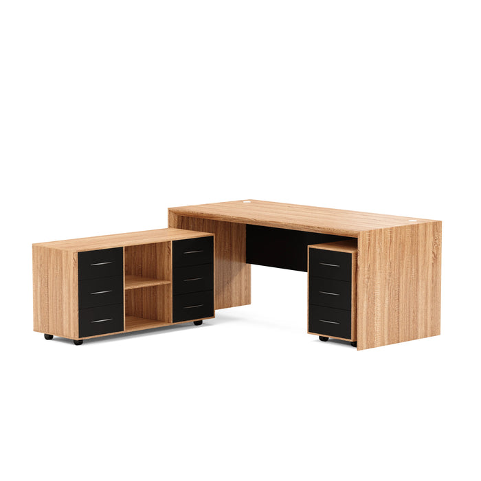 Neptune 63-71" Rectangular Executive Desk with Mobile Return | AF Essence Mooreen WX-E1508