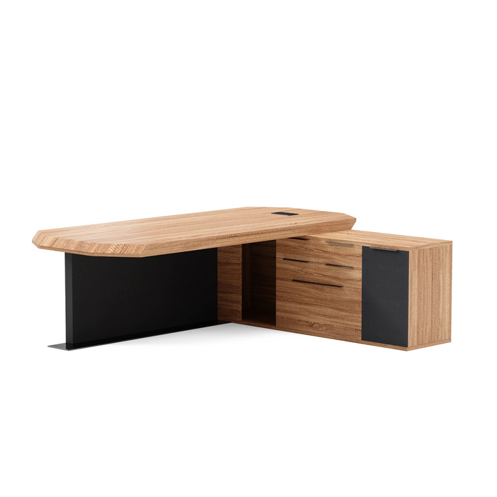 Khloe 95" L-shaped Executive Desk | AF Essence Firewood WX-P3502