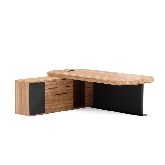 Khloe 95" L-shaped Executive Desk | AF Essence Firewood WX-P3502