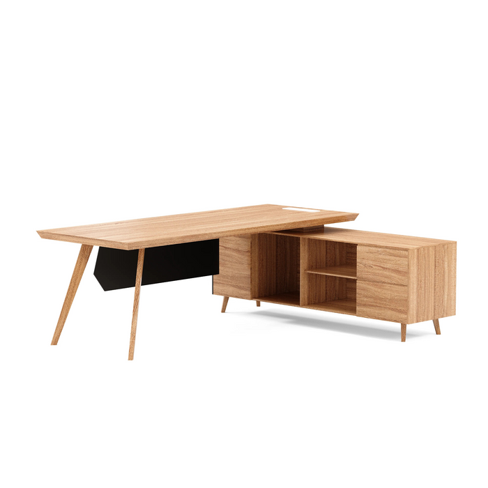 Pacific 87" L-shaped Executive Desk | AF Essence Mooreen WX-E1505