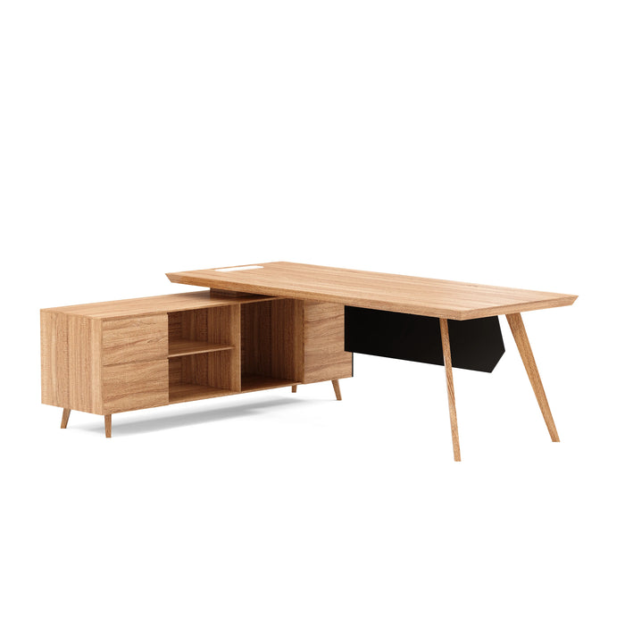 Pacific 87" L-shaped Executive Desk | AF Essence Mooreen WX-E1505