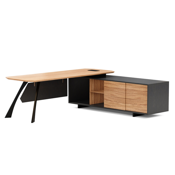 Nikolai 87" L-shaped Executive Desk | AF Essence Tribeca WX-N2805