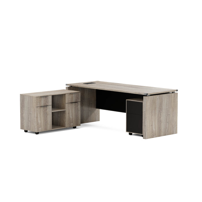 Escritorio ejecutivo rectangular Angel de 79" con gabinetes de almacenamiento | AF Essence Carnegie WX-M2506