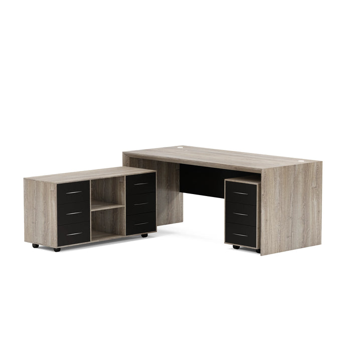 Neptune 63-71" Rectangular Executive Desk with Mobile Return | AF Essence Mooreen WX-E1508