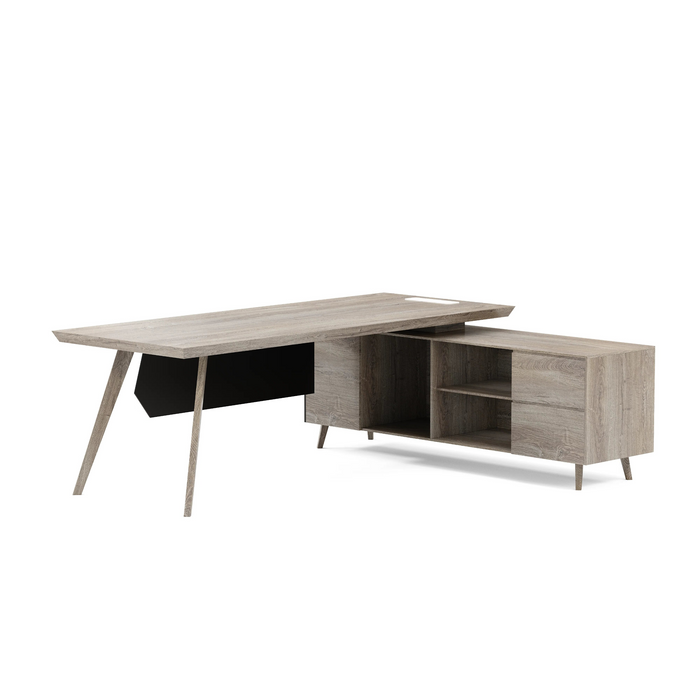 Pacific 87" L-shaped Executive Desk | AF Essence Mooreen WX-E1505