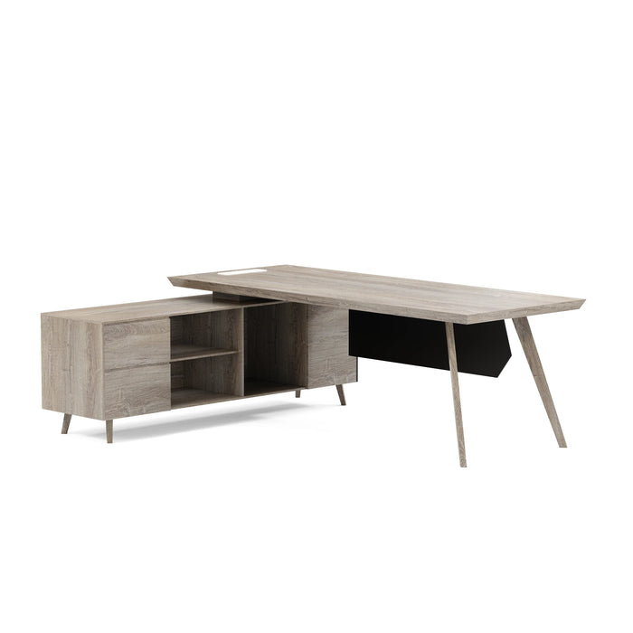 Pacific 87" L-shaped Executive Desk | AF Essence Mooreen WX-E1505