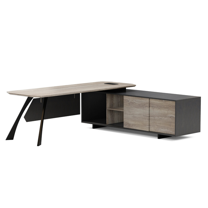 Nikolai 87" L-shaped Executive Desk | AF Essence Tribeca WX-N2805