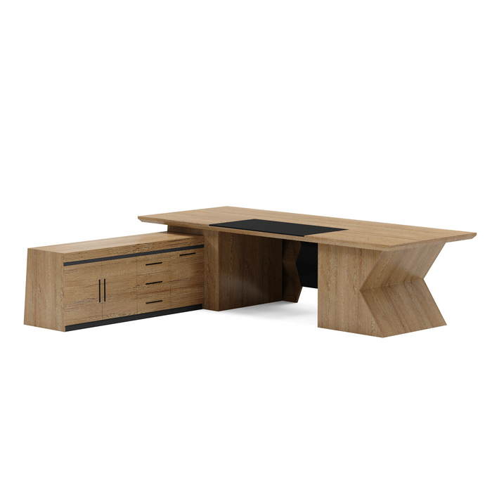 Pariah 110-126" L-shaped Executive Desk | AF Essence Firewood WX-P3501