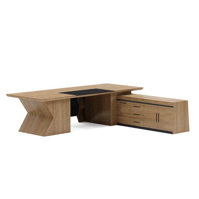 Pariah 110-126" L-shaped Executive Desk | AF Essence Firewood WX-P3501