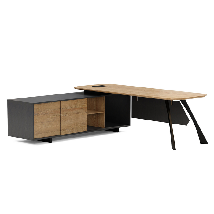 Nikolai 87" L-shaped Executive Desk | AF Essence Tribeca WX-N2805