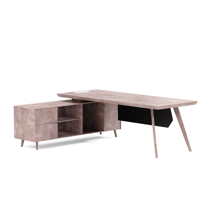 Pacific 87" L-shaped Executive Desk | AF Essence Mooreen WX-E1505