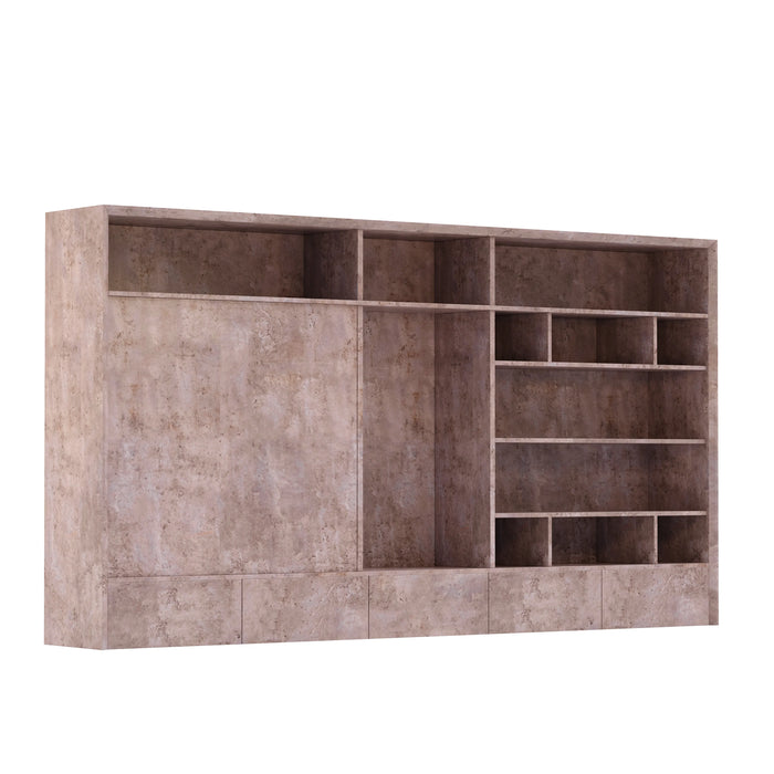 Nora 126" Library Wall Shelving Unit | AF Essence Carnegie WX-MS2501