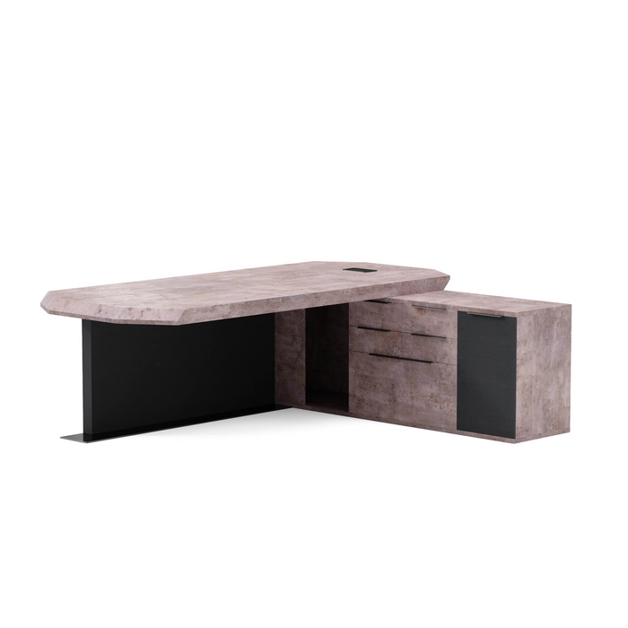 Khloe 95" L-shaped Executive Desk | AF Essence Firewood WX-P3502